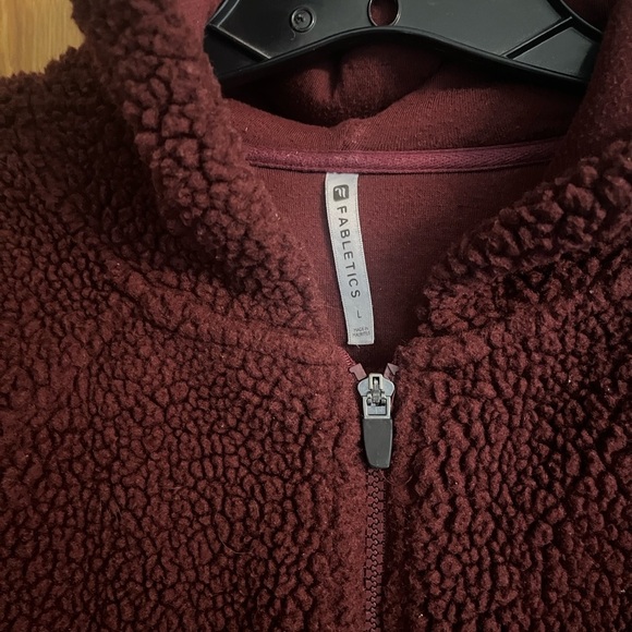 Fabletics Maroon Sherpa Zip-Up Jacket - Picture 2 of 7